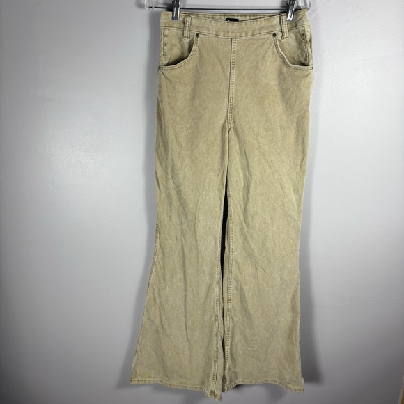 Lee Denim - Lee Women's 29 Beige‎ Corduroy High Rise Flare Side Zip Hippy Bell Bottom Pants